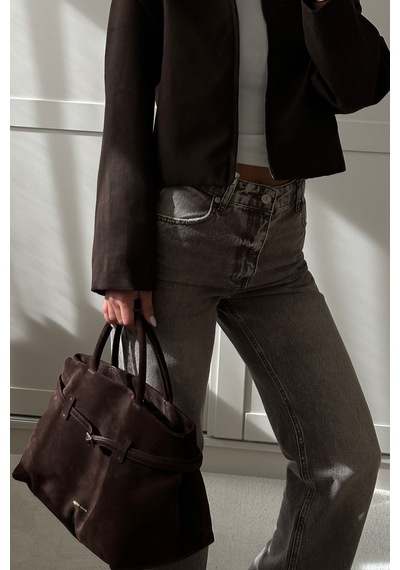 Açelyaokcu High Waist Wide Leg Kar Yıkama Geniş Paça Dikişsiz Jean Kahverengi Açelyaokcu High Waist Wide Leg Kar Yıkama Geniş Paça Dikişsiz Jean Kahverengi