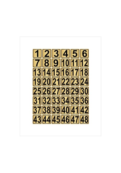 Metal Kapı,masa,dolap Numarası 20cmx20cm 48 Adet 1 48 Altın Renk Metal