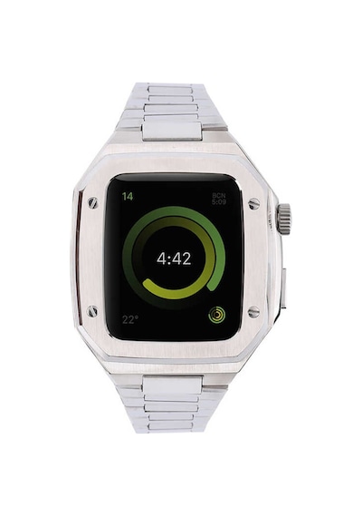 Apple Uyumlu  Watch 44 Mm Kordon Sapple Saat Modeli Kasalı Metal '-Beyaz