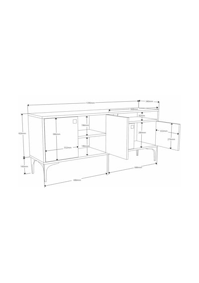 1548 Artemıs 139 Cm Tv Ünitesi Sepet-beyaz