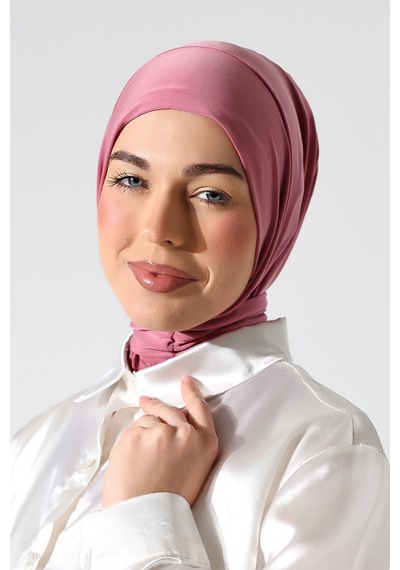 Kadın Çıtçıtlı Bağlamalı Tesettür Hazır Pratik Şal Pembe