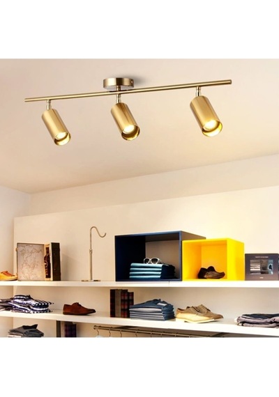 Spoti Modern Salon - Mutfak - Cafe Tasarım Eskitme Renk Spot Ledli Sıralı 3 Lü Avize Diğer
