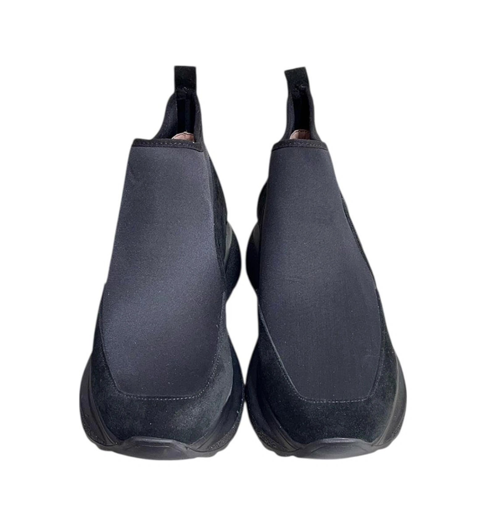 Tufan Shoes Siyah Hakiki Deri Süet Strech Yüzlü Bilekte Sneaker Siyah