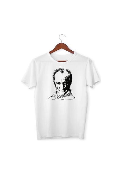 Fs Unisex Çocuk Beyaz Atatürk Baskılı Kısa Kollu T-Shirt