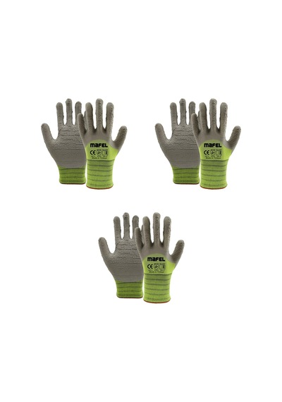Mafel Mf-82/83 Pütürlü Neon Yeşil Lateks İş Güvenlik Eldiven - 10/xl - 3 Çift - Paket