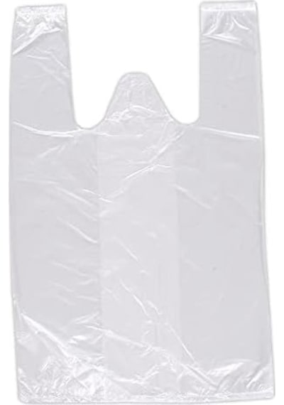 Tek Kullanımlık Market Atlet Torba Poşet - Orta Boy - Şeffaf - 200 Adetlik 5 Rulo / 1000 Torba