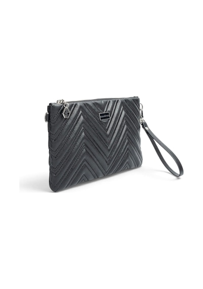 Silver Polo Siyah - Siyah Kapitone V Kadın Portföy Ve Clutch El Çantası Sp1250