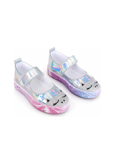 Unicorn Dream Hologram Kız Çocuk Babet Sneakers Gri
