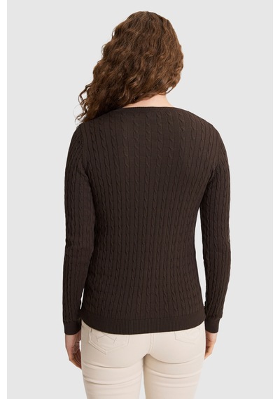U.S. Polo Assn. Kadın Koyu Kahverengi Basic Kazak 50327575 Vr084