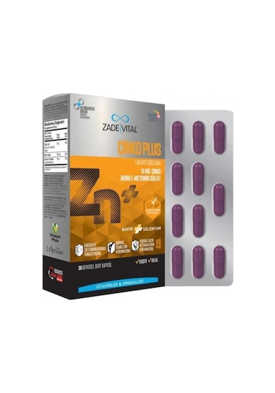 Zade Vital Çinko Plus Takviye Edici Gıda 30   Kapsül