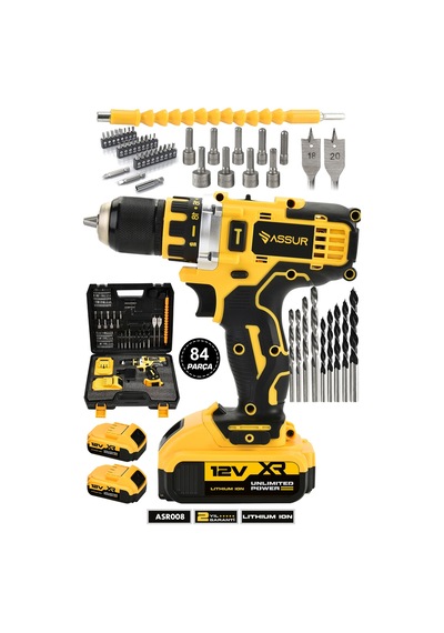 Assur ASR008 12V Çift Akülü Vidalama Sarı