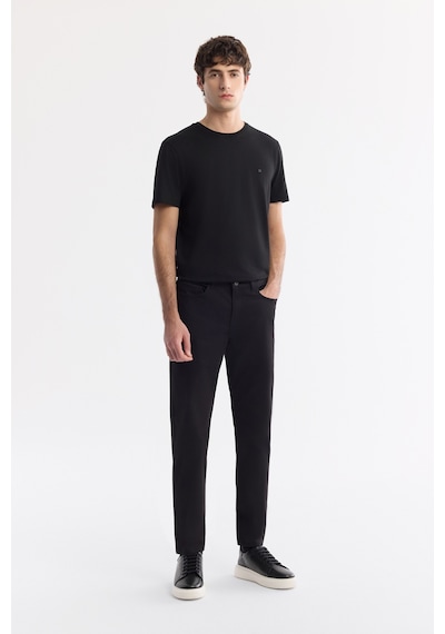 Avva Erkek Siyah Soft Touch Pamuklu Slim Fit Pantolon B003038