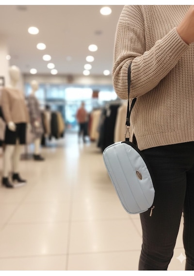 Newish Polo Portföy Stil Çift Gözlü Makyaj Ve El Çantası-dokulu Model Mavi