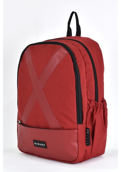 Sisley Okul Sırt Çantası Unisex Çok Gözlü Günlük Seyahat Sırt Çantası Bordo