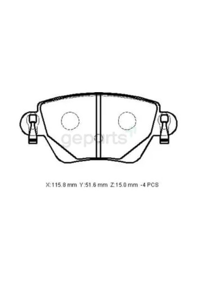 Arka Fren Balatası 1,8/2,0/2,5 Disk 115,8x51,6x15 Bramax Ford Mondeo - 2001-2004