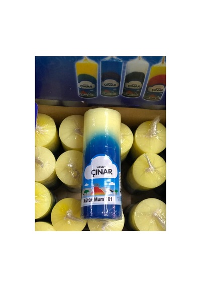 Çınar Kütük Mum Sarı Mavi