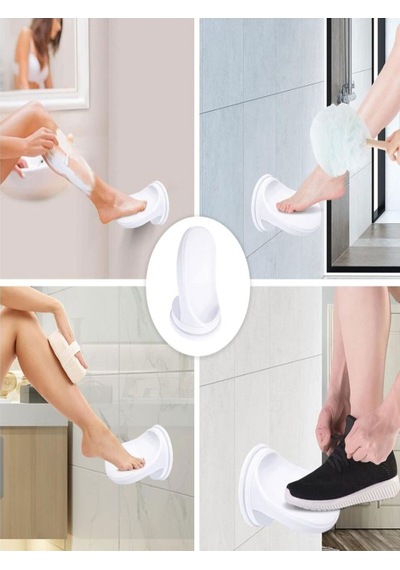 Mucit Home Hamile Ve Yaşlılara Uygun Vantuzlu Ayak Desteği Duş İçin Ayak Desteği Aparat Şeffaf