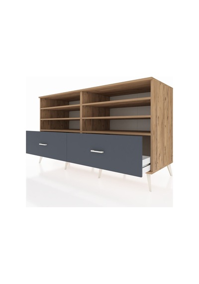 Kronos Konsol 6 Raflı 2 Çekmeceli 176x59x99 Çam-çam/antrasit Çam-çam/antrasit Kronos Konsol 6 Raflı 2 Çekmeceli 176x59x99 Çam-çam/antrasit Çam-çam/antrasit