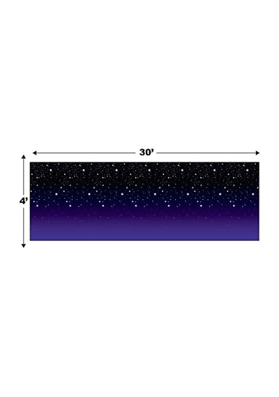 1er Pack Starry Nıght Arka Plan, 4-feet 30-feet Açık Mavi