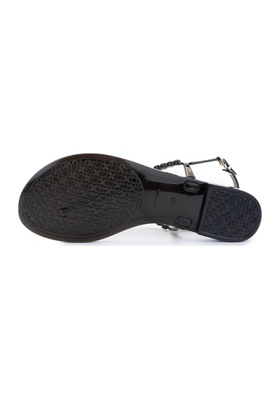Menghi Kadın Pvc Siyah Parmak Arası Sandalet 774 101e Bn Sndlt Y25 Black Siyah