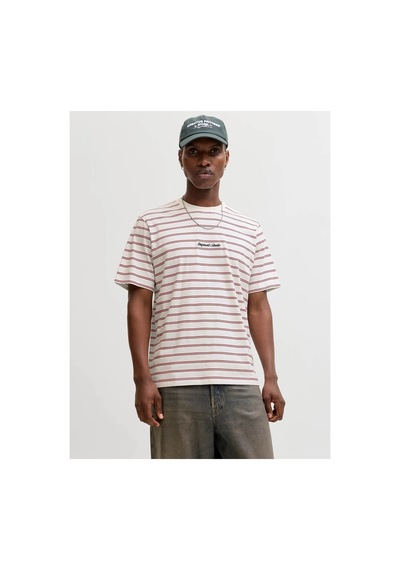 Jack & Jones Jornorrebro Çizgili Tişört 12291021 Beyaz