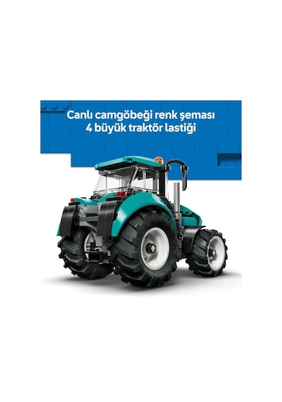 City Traktör 60498 6 Yaş Ve Üzeri Erkek Ve Kız Çocuklar İçin Çiftçi Minifigürü İçeren Yaratıcı Dekorat