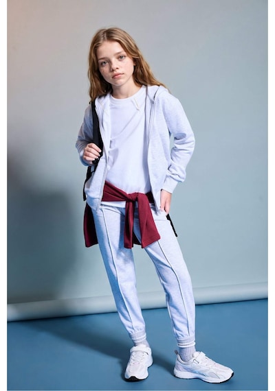 Defacto Esnek Belli Jogger Fıt Eşofman Altı Kız Çocuk X9036a626augr400 Gri-gr400