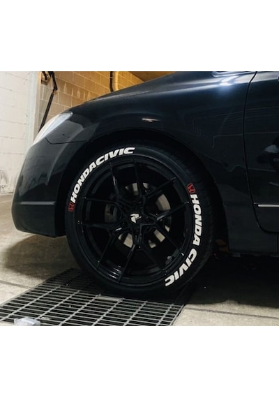 Honda Civic Lastik Yazısı Büyük Boy Araç Lastik Stiker 31mm 8adet