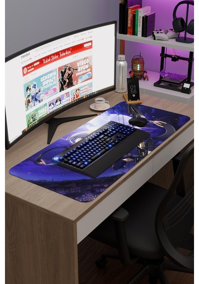 The Eminence İn Shadow Anime V2 - 90x40 Xxl Gaming Kauçuk Kaymaz Taban Mouse Pad Fare Altlığı
