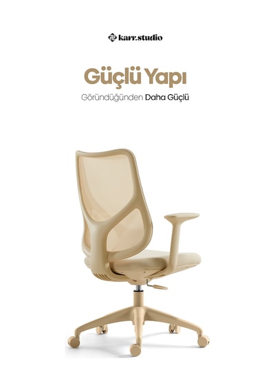 Seul Ergonomik Çalışma Sandalyesi - Krem