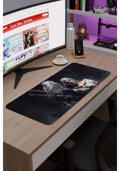 Witcher 3 Kaymaz Dikişli Kauçuk Oyuncu Mousepad V1 - 70x30 Xl Gaming Mouse Pad Fare Altlığı
