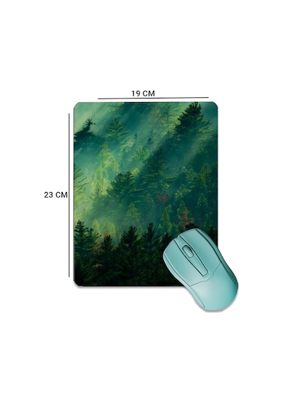 Sonictouch Çam Ormanı Temalı Yeşil Pürüzsüz Yüzey Kaymaz Taban Dikişsiz Kenar Gamer Oyuncu Mouse Pad Mousepad