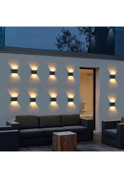 Hubrendy Emin 2'li Solar Duvar Aydınlatması 6 Led, Gün Işığı