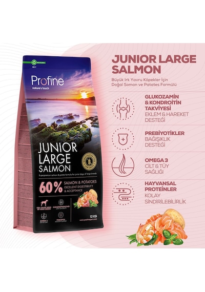 Profine Glutensiz Somonlu Büyük Irk Yavru Köpek Maması 12 Kg
