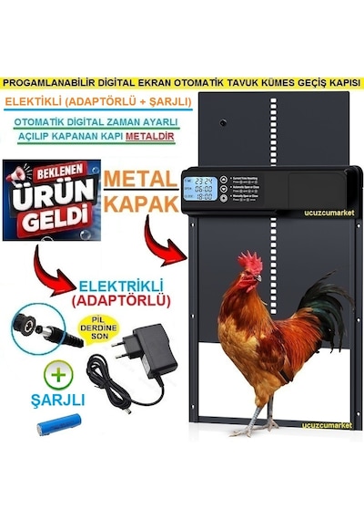 Elektrikli Adaptör + Şarjlı Otomatik Kümes Kapısı