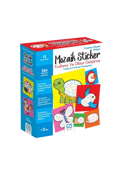 Ca Games Mozaik Sticker 2+ Yaş Çocuklar İçin Eğitici Kodlama Ve Dikkat Geliştirme Etkinlik Oyunu, Sm-ca-oyun-mozaıkstıcker-5267 Abanoz
