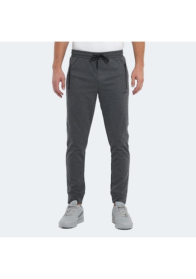 Slazenger ONON IN Erkek Fermuar Cepli Koyu Gri Eşofman Altı