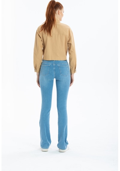 Pera Moda Çift Cepli Crop Ceket Camel