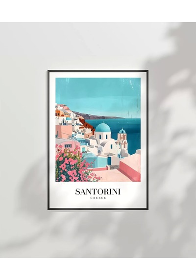 Çerçevesiz Poster Santorini'nin Masmavi Hayalleri