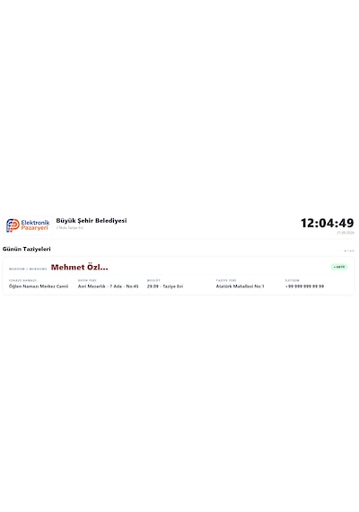Taziye Evi Bilgi Panosu Modülü Wifi Bağlantılı 400 Kayıt Kapasiteli