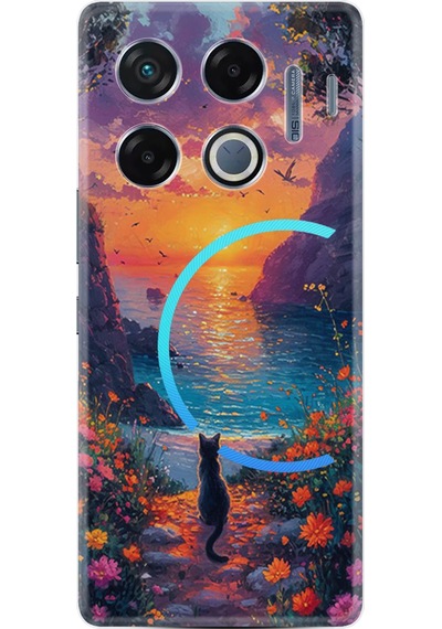Infinix Gt 20 Pro Kılıf Boutique Baskılı Resimli Manzara Kedi Pcode -096