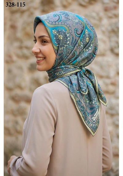 Moonscarfs Moonscarf Soft Pamuk Eşarp Gri 328-115 Çok Renkli
