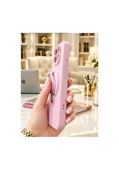 Poco X8 Pro İle Uyumlu 360 Derece Dönebilen Kalın Metal Magsafe Halka Stantlı İçi Kadife Korumalı Ultra Lüx Premium Silikon Kılıf Pembe Poco X8 Pro İle Uyumlu 360 Derece Dönebilen Kalın Metal Magsafe Halka Stantlı İçi Kadife Korumalı Ultra Lüx Premium Silikon Kılıf Pembe