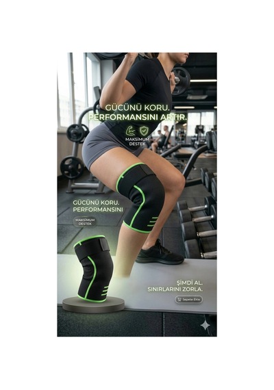Esnek Alabilen Spor Dizlik Kadın Erkek Diz Destekleyici Rahat Koruyucu Model Siyah