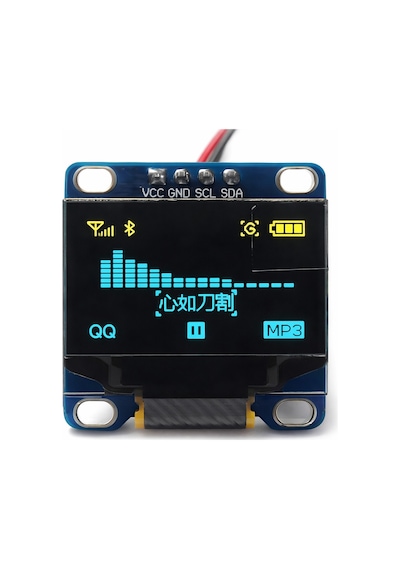 Oem 128x64 0.96 Inch Oled Grafik Lcd Ekran - 4 Pin Mavi-sarı