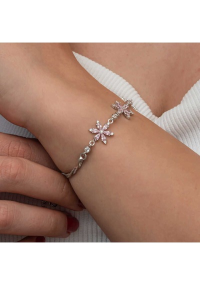 Casera's Gümüş Pembe Lotus Çiçeği Kadın Bileklik Csr2185825 Gümüş