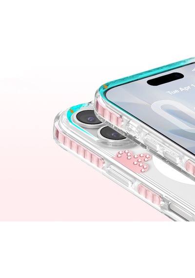 İphone 17 Uyumlu Kılıf M-safe Şarj Özellikli Zore Paris Elvo Sert Pc Kapak Pembe