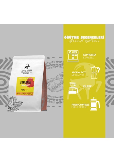 Etiyopya Yirgacheffe Dünya Kahvesi 250 G Moka Pot