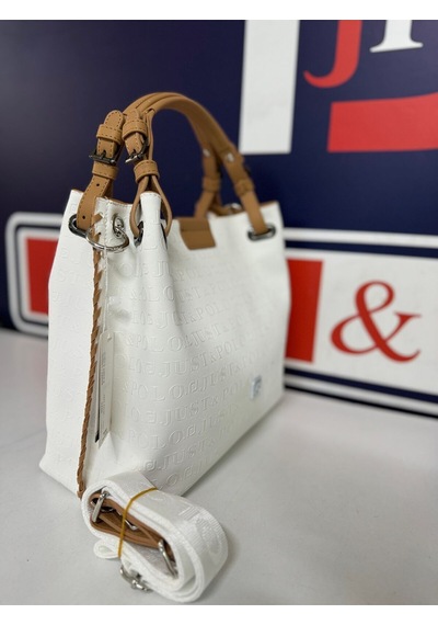 Just Polo Kadın Gofraj Desenli Mıknatıslı Çıtçıt Kapama El Ve Omuz Çantası Mh4031mh Beyaz Camel