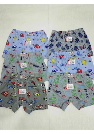 Ceylanoğlu 6'lı Paket Erkek Çocuk Desenli Boxer 001